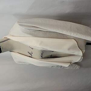 WILLOW & THREAD Linen Blend Layered Draped Open Front Summer Light Blazer